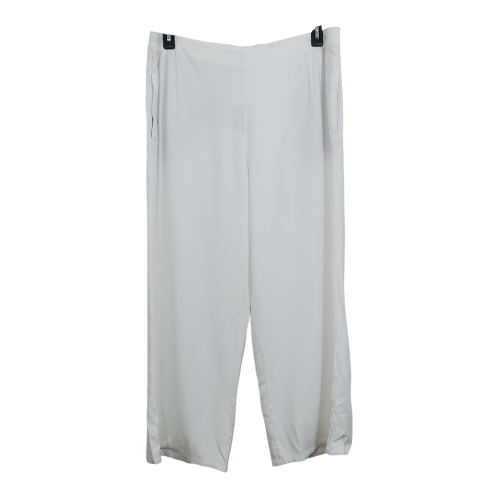 NWT J. Jill Pull On Wide Leg Pants White Rayon Casual Boho Size Large
